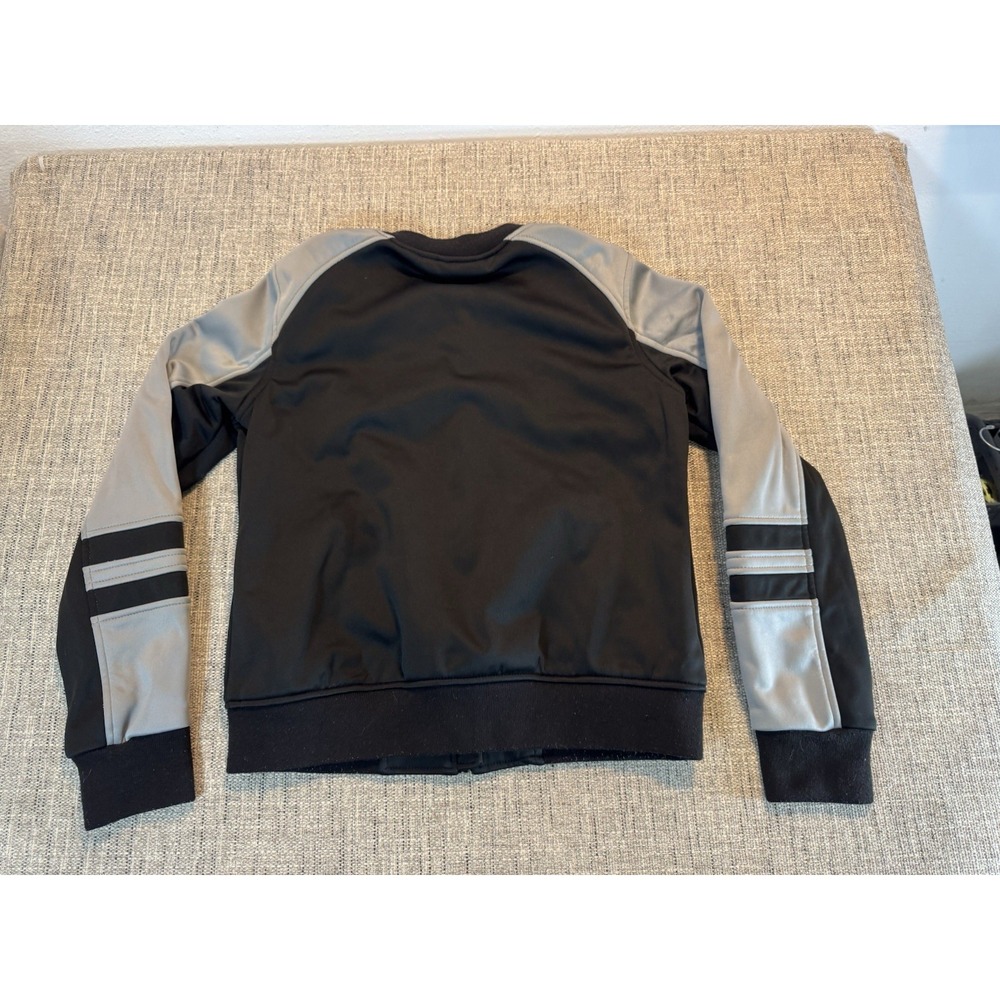 Bebe Jacket Womens Small Black Gray Sport Full Zip Bomber Fleece Activewear Lady - Picture 11 of 14